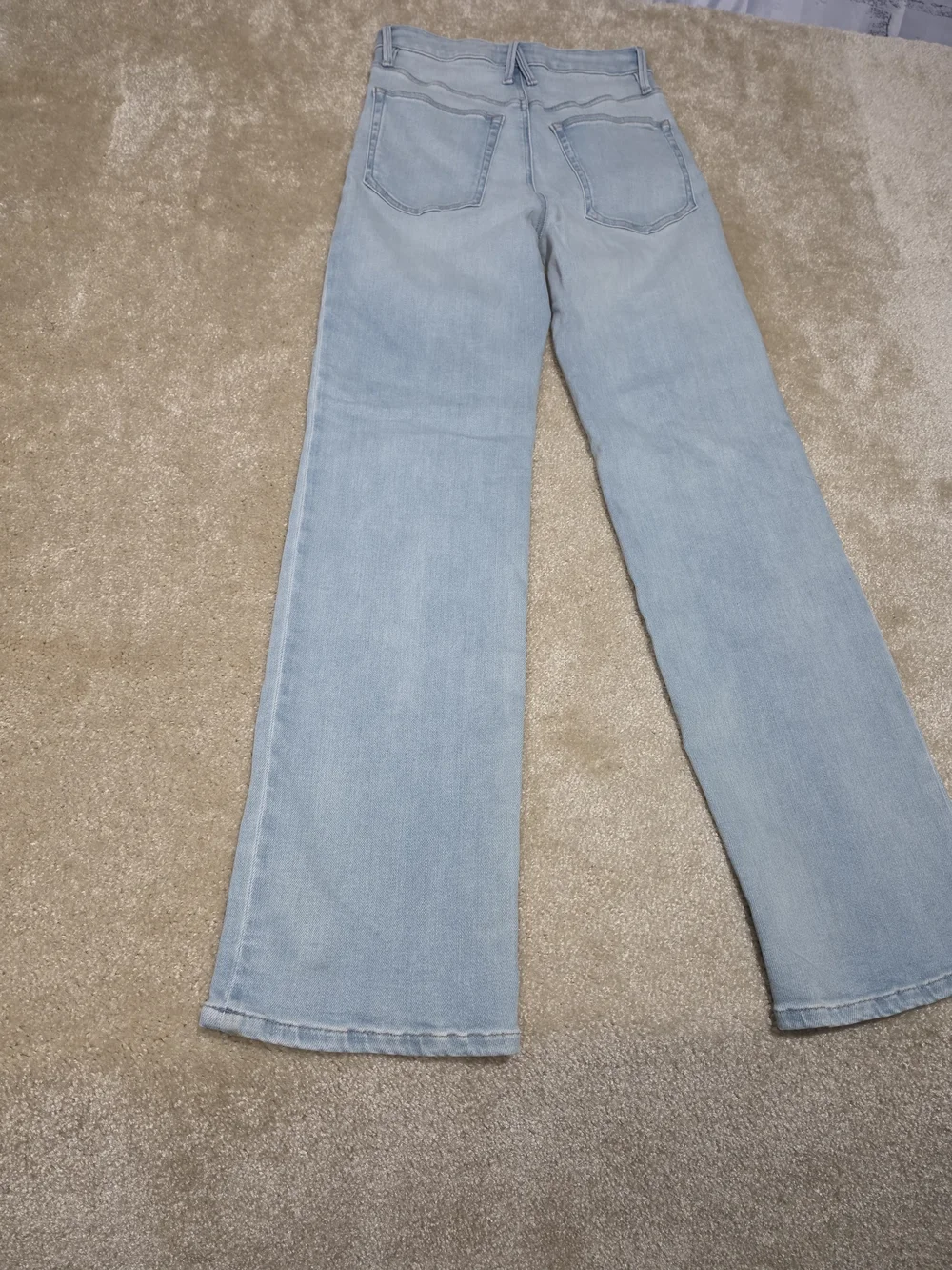 Good American Good True Straight Jeans Womens 4 High Rise Light Wash Stretch